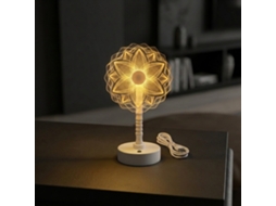 Abajur e Luz Noturna em Formato de Flor, Acrílico, Alimentação Usb. Estilo a CZHHMART
