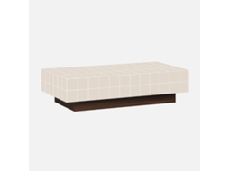 Mesa De Centro Com Padrão De Azulejos Em Imitação De Cerâmica Mate, Bege