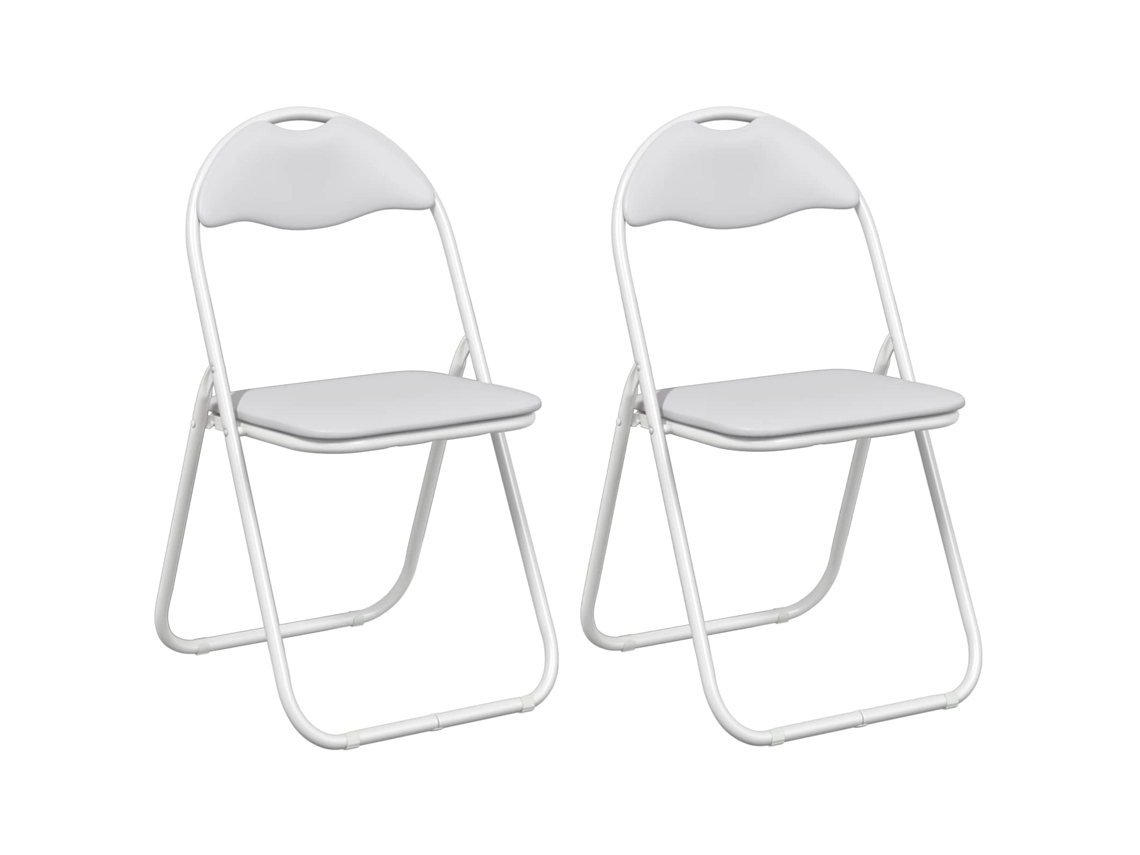 Conjunto 2 Cadeira De Jantar Dobrável Vidaxl Branco Aço (48 X 43,5 X 81 Cm)