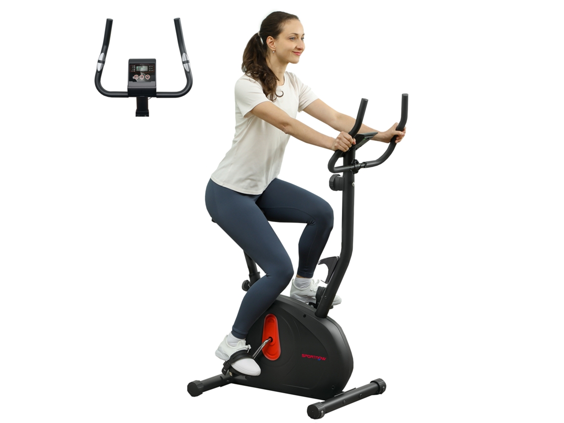 Bicicleta Estática com Resistência Magnética Ajustável, Sensor Lcd e Assento Ajustável 88x50,5x131,5 Cm Preto Ge