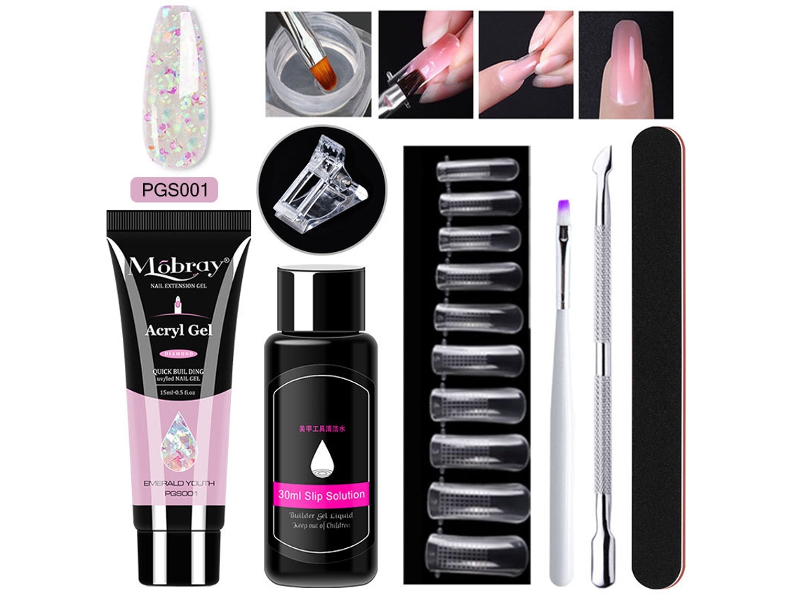 Conjunto De Gel Para Extensão De Unhas Com 7 Peças E Ferramentas Para Alisar As Unhas.pgs001