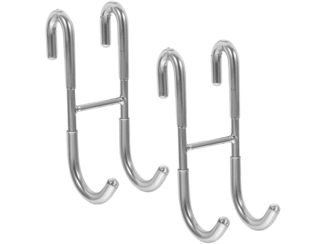 Conjunto De 2 Ganchos Para Toalhas, Pretos, Fáceis Usar, Feitos Aço