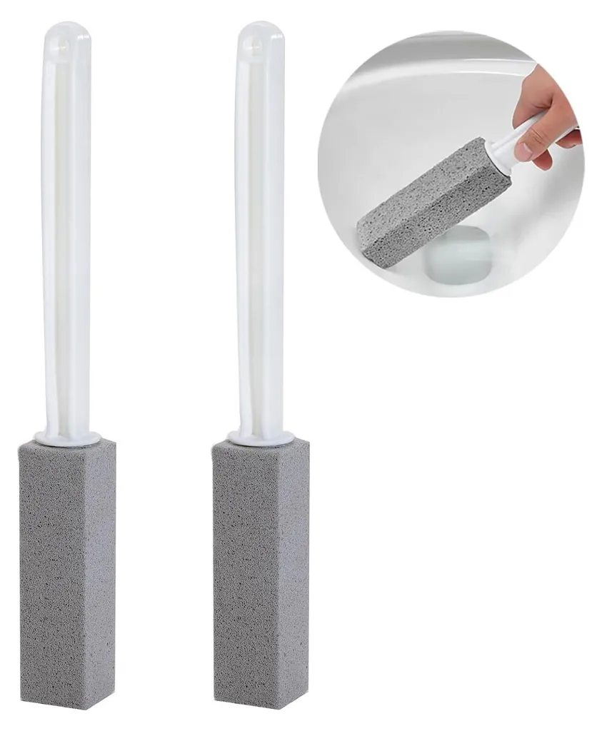 2 Pedras-pomes Para Vaso Sanitário, Pedra-pomes Em Formato De Grelha Com Cabo Para Limpeza, Pedra-pomes Em Bloco Para Limpeza Com Escova.