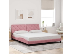 Vidaxl Estrutura De Cama Sem Colchão 180x200 Cm Veludo Rosa