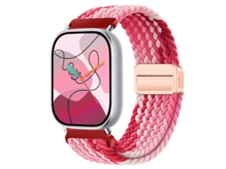 Pulseira de nylon com fecho magnético para Xiaomi Mi Band 10 Pro, Huawei Fit 5, Redmi Watch 6 - vermelho degradê