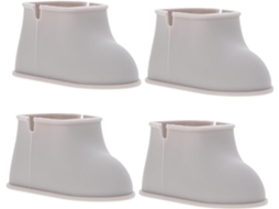 Lurrose Conjunto De 4-protetores Silicone Antiderrapantes Para Pés Cadeira, Cinza, Quadrados, Para Móveis Almofadas