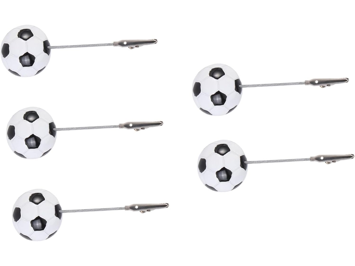 Conjunto De 5 Prendedores Fotos Toyvian Em Resina E Metal Com Design Bola Esportiva, Criativos E Delicados