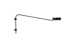 Candeeiro de Parede Led ZAFFERANO Super O com Braço Preto Recarregável e Regulável