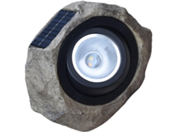 Luminária Solar Decorativa Em Formato De Pedra Para Jardim Externo, Com Luz Branca E Quente Ajustáve Gokoco