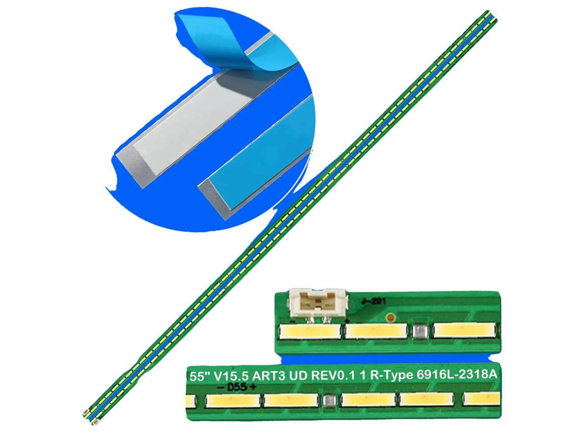 Fita de Retroiluminação Led, 601mm, 60 Pérolas Led, 3v OEM
