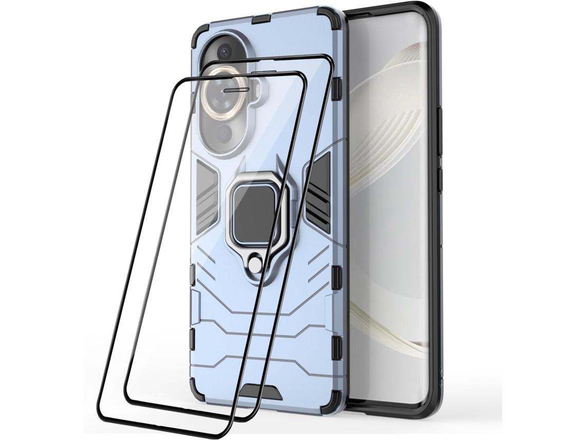 Capa Nova Anel Giratório Proteção Ultra Para Huawei Huawei Nova 11 Pro//nova 11 Ultra Hongwe. Anti-choque Prateado