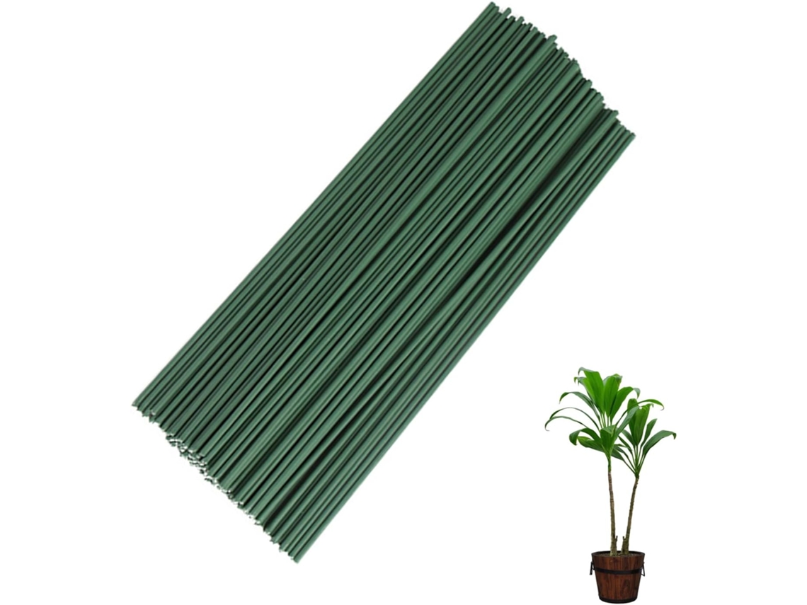 Estacas de Jardim, 50/100 Unidades Suportes para Plantas, Varetas Verdes 30 Cm, Ajustáveis ​​para Plantas em Casa, Jardim e Quintal (100 Uni AQUAFORGE