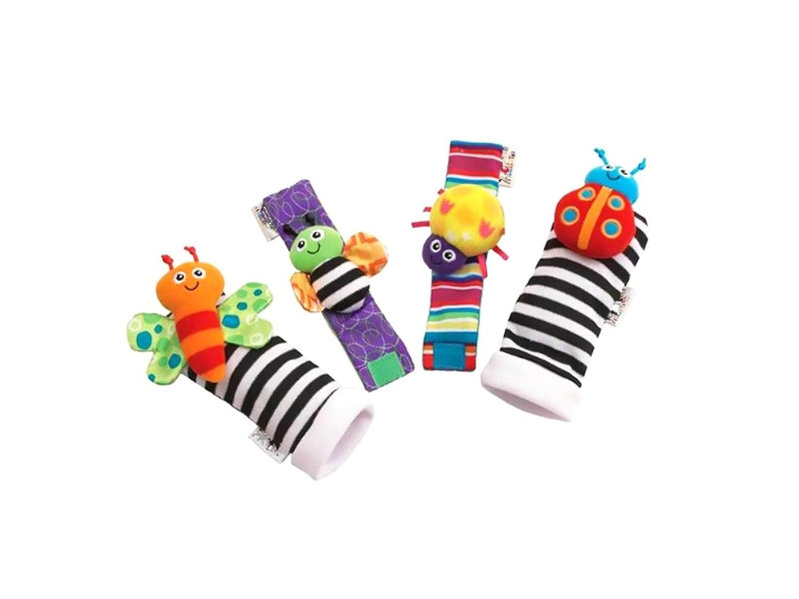 1 Par Pulseiras E Meias Chocalhos Bebê Brinquedo Plush Educativo Desenvolvimento Presente