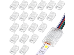 20 Pcs 5 Pinos 10 Mm Led Strip Connector Rgb Lights Adaptador 22 Awg Wires Connector For Strip Light Disconnected Gapless Track 5v 12v 24v STELASPLEN