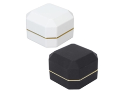 Caja De Anéis De Luxo De Veludo Com Luz Led Para Casamento E Pedido Gqm Blanco