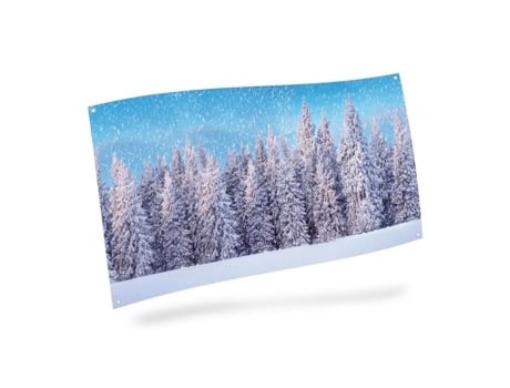 Cenário De Natal Em Tecido Snowy Forest 300 X 150 Cm My Village Multicolor