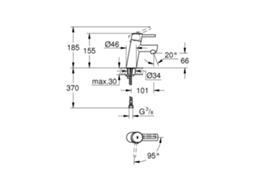 Grohe 23 385 10e Concetto Grifo Monomando De Lavabo S Cromo