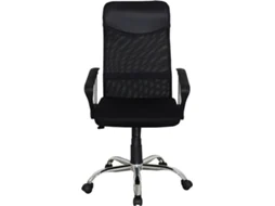 Cadeira de Escritório Executiva MITSAI Roma Preto (Braços Fixos - Malha)