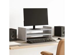 Vidaxl Suporte Monitor 50x27x20 Cm Derivados Madeira Cinzento Cimento