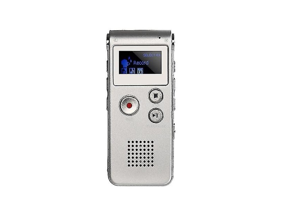 Lurelia Gravador De Voz Digital 16gb Com Usb Recarregável, Redução De Ruído, Reprodução Mp3 Para Entrevistas, Conferências - Prata