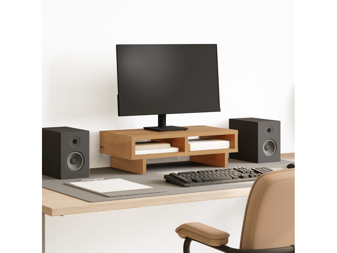Vidaxl Suporte Monitor 50x27x15cm Derivados Madeira Carvalho Artisiano