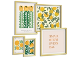 Conjunto De Pinturas Flores Cítricos Frases Positivas Espelharte (5 Peças)