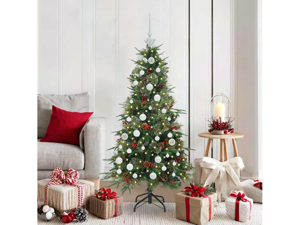Vidaxl Árvore De Natal Articulada Artificial Verde 150 Cm Pe E Pvc