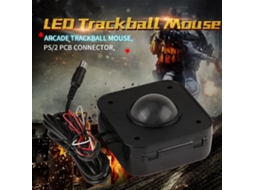Mouse Trackball Led Iluminado 4.5cm Redondo com Conector Pcb Ps/2 para Arcade