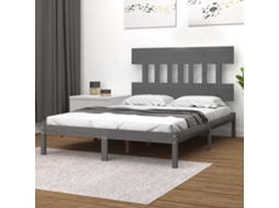 Vidaxl Estrutura De Cama 200x200 Cm Madeira Maciça Cinzento