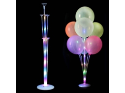 Kit Suporte para Balões com Led Luminoso Bastão e Base Plástico para Decoração de Festas Aniversário Casamento S/MARCA