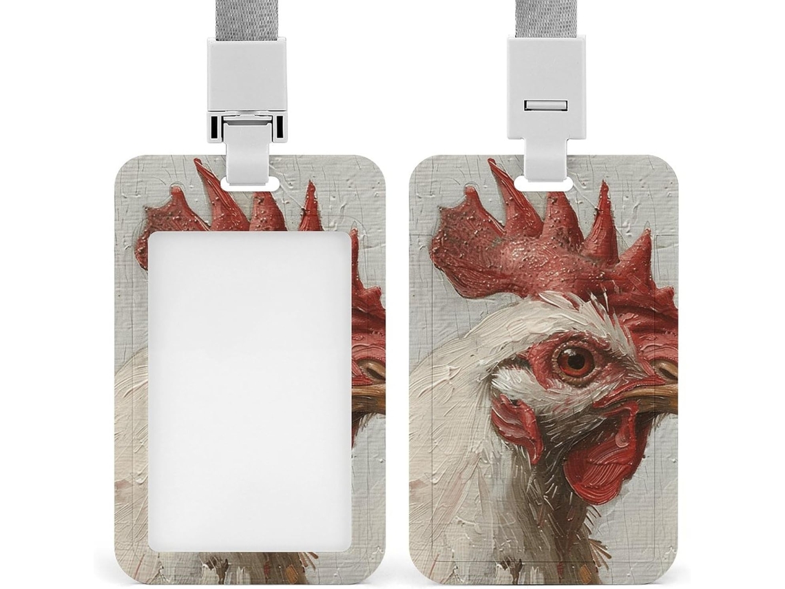 Porta Crachá Cabeça E Pescoço, Protetor De Crachá Vertical Com Cordão, Capa Plástica Impermeável, Estojo