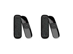 2x Mouse Aéreo W1 2.4g Semi Fio Teclado Controle Remoto Sensor de Movimento IR Aprendizagem 6 Eixos Para Smart TV Android PC
