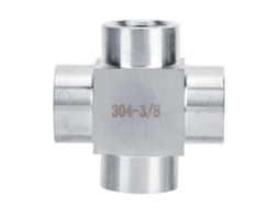 Conector de tubo em aço inoxidável 304, Tê de 4 vias, rosca fêmea G3/8, adaptador de conexão