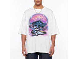 Rockinstone Back To The Future Movie Airbrush White Adult T-shirt Size:m