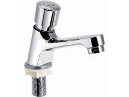 Torneira Cromada Com Fechamento Automático E Temporizador, Economizadora De Água, Para Lavatório, Compatível Com Cozinha, Banheiro Aquaforge