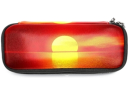 Porta-lápis com design de bola dourada, inspirado no sol de verão sobre o oceano, grande capacidade, para marcadores.
