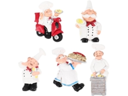 Ímãs De Geladeira Para Cozinha, Decoração Com Ímãs De Geladeira, Estátua De Chef Em Resina 3d, Pacote Com 5 Unidades