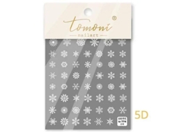 Sticker de Arte de Unhas Autoadesivo Laser Natal Inverno Floco de Neve Strass 3d 5d