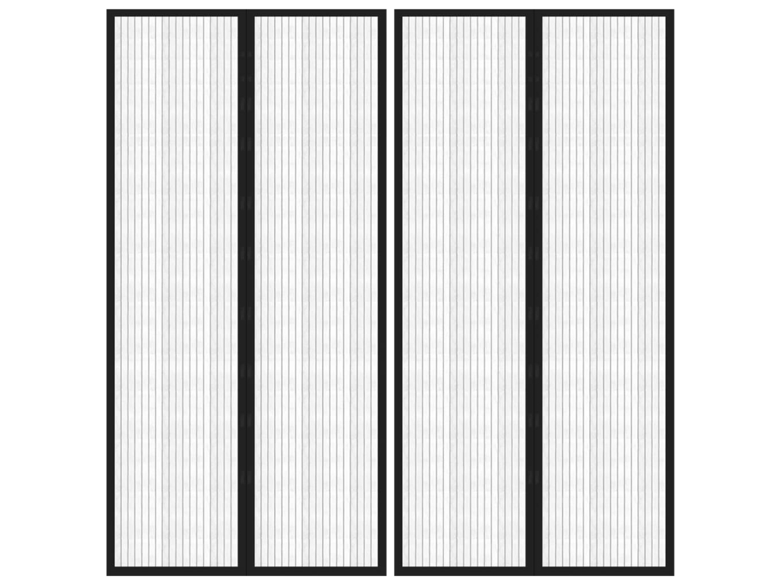 Vidaxl Cortinas De Porta Anti-insetos Magnéticas 2 Pcs 220x100cm Preto