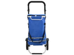 Conjunto 1 Carrinho De Compras Vidaxl Azul Alumínio (36,5 X 46,5 X 100,5 Cm)