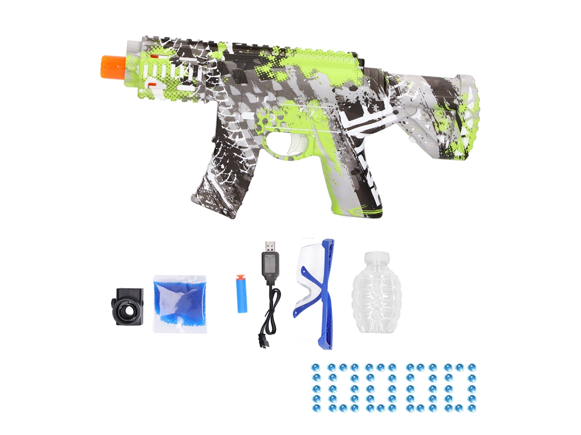 Jogo De Tiro Com Bolas De Gel Elétrico 2 Em 1 500mah 10.000 Bolas Brincadeira Outdoor Para Crianças +14 Verde