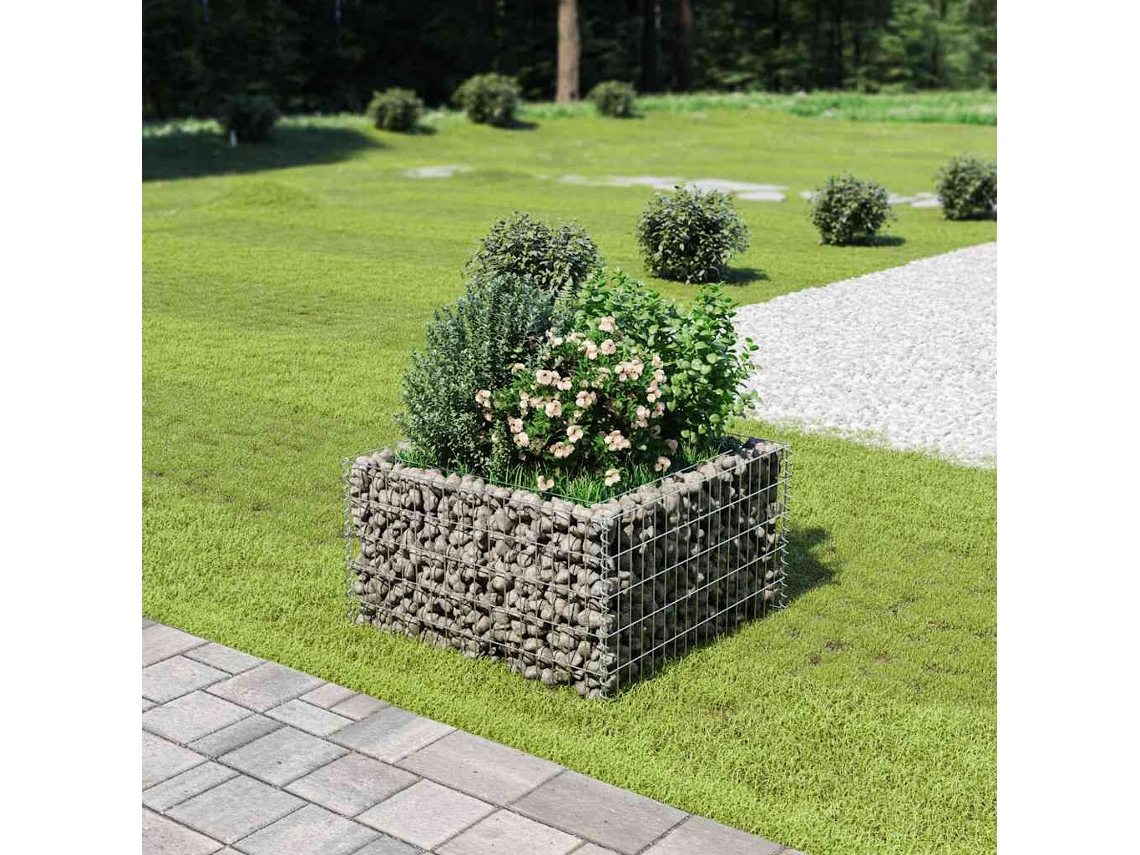 Vidaxl Canteiro Elevado/cesto Gabião 90x90x50 Cm Aço Galvanizado