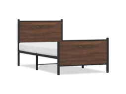 Bed Frame, Bed Frames Vidaxl Marrom Aço (100 X 200 Cm)