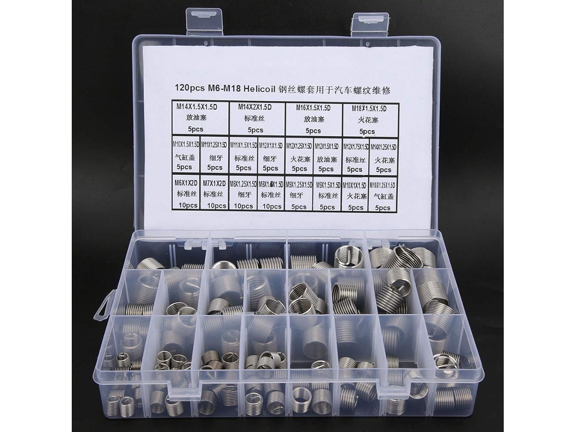 Kit De Insertos Aço Inoxidável Para Reparo Roscas, Econômico E