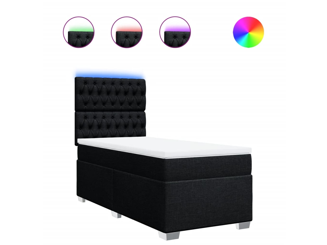 Box Spring Bed, Box Spring Beds Vidaxl Preto Tecido (90 X 200 Cm)