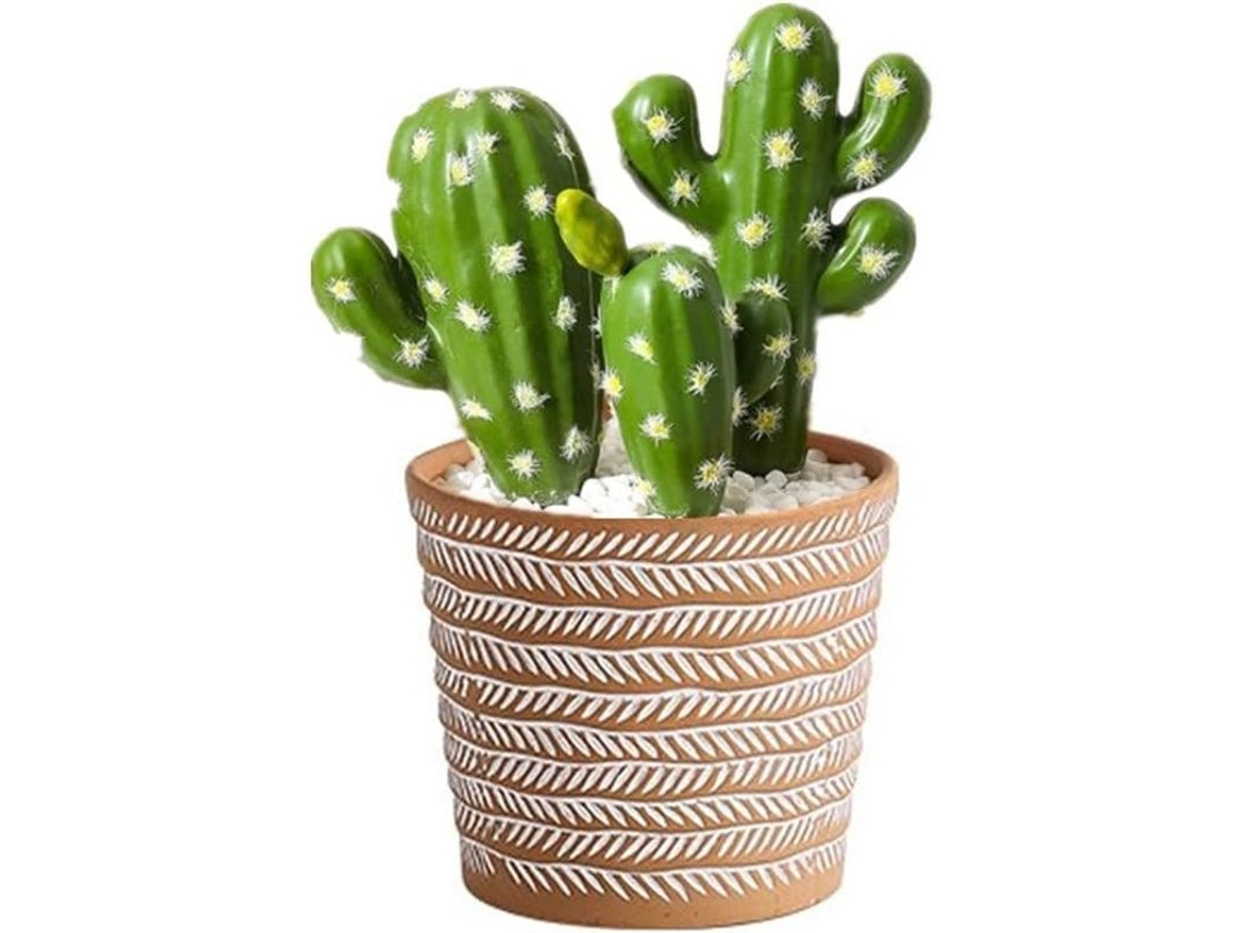 Maceta De Cerâmica Com Buracos De Drenagem Para Suculentas E Cactos - Miniatura Cor Café
