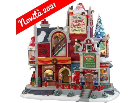 Natal Shopping Center Lemax Tinseltown Plaza Código 05700 Porcelana 31 X 32,5 X 19,5 Cm Led