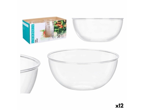 Conjunto de Pratos Leknes Ck80678 1 Plástico Transparente 3,5 L 25,5 x 12,5 x 25,5 Cm (12 Unidades)