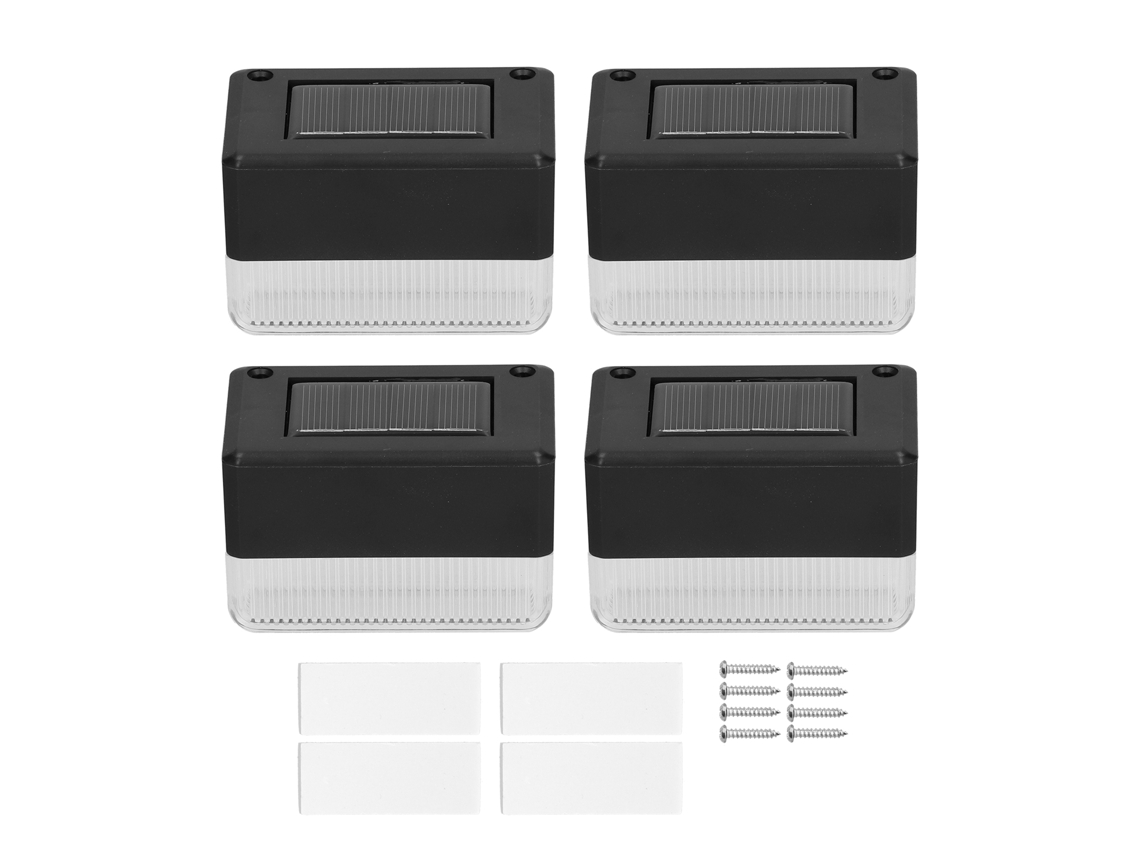 Conjunto de 4 Luminárias Solares para Escadas com 3 Leds Cada CHABERLU