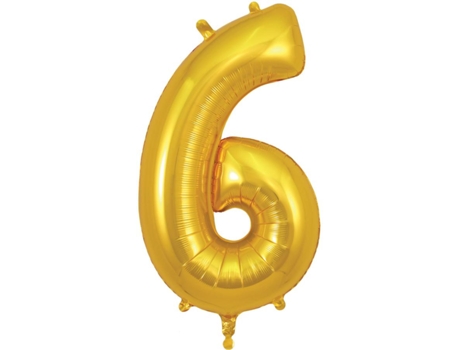 Balão Número 6 de 86cm Dourado